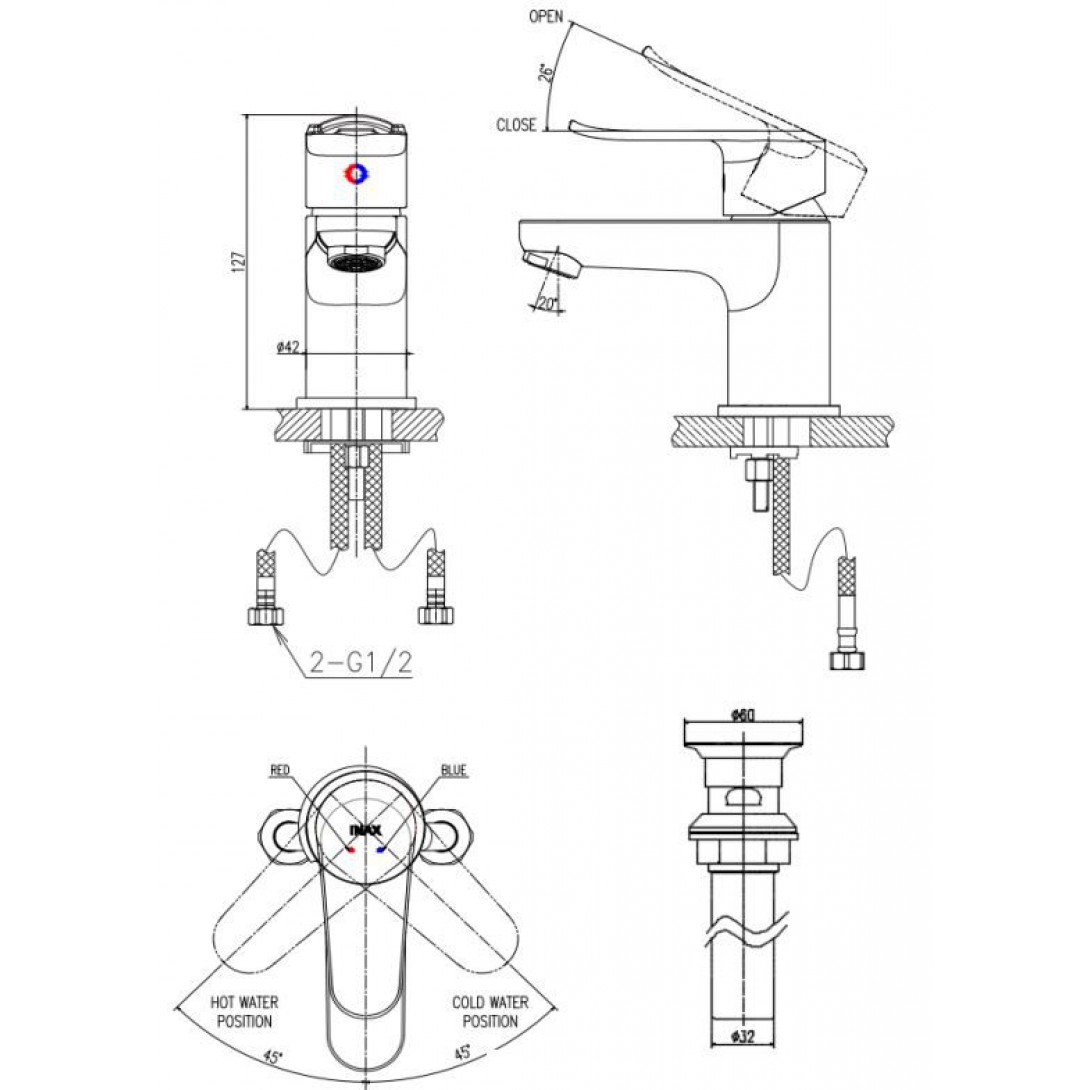 Vòi Lavabo Inax LFV-2012S-R