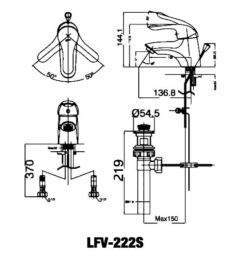 Vòi Chậu Lavabo Inax LFV-222S