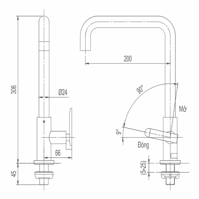 Vòi Rửa Chén Lạnh Inax SFV-30