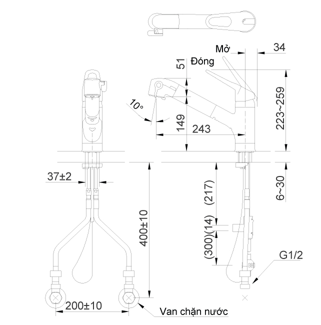 Vòi Rửa Rút Dây Inax JF-AB466SYX