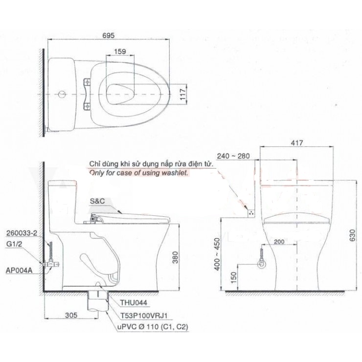 Bàn Cầu TOTO MS855DE4