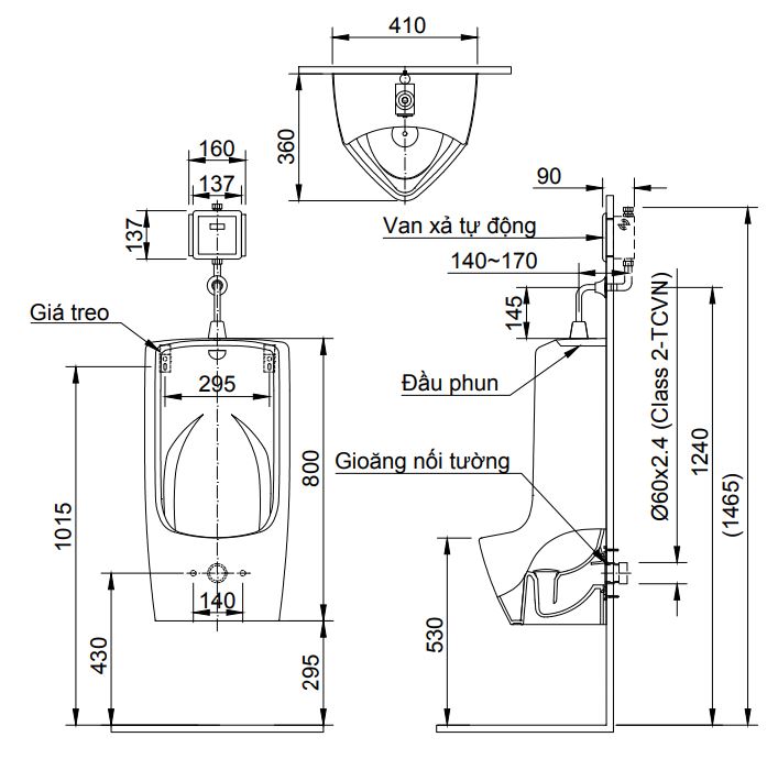 Bồn Tiểu Nam Inax U-411V