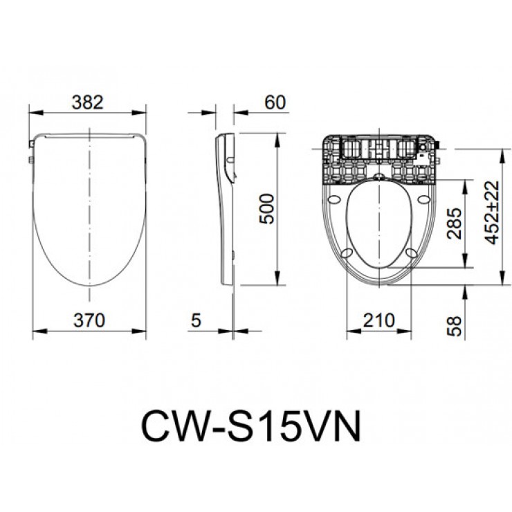 Nắp Bàn Cầu INAX CW-S15VN Rửa Cơ
