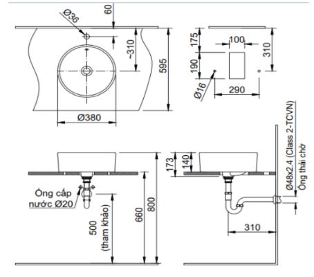Chậu Rửa Lavabo Inax AL-295V Aqua Ceramic