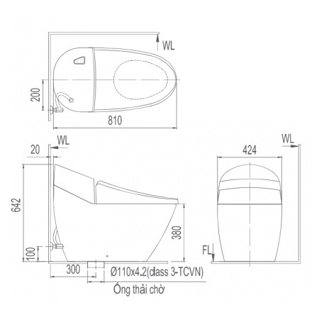 Bàn Cầu Thông Minh INAX AC-2700 + Nắp rửa điện tử Inax CW-KA22AVN