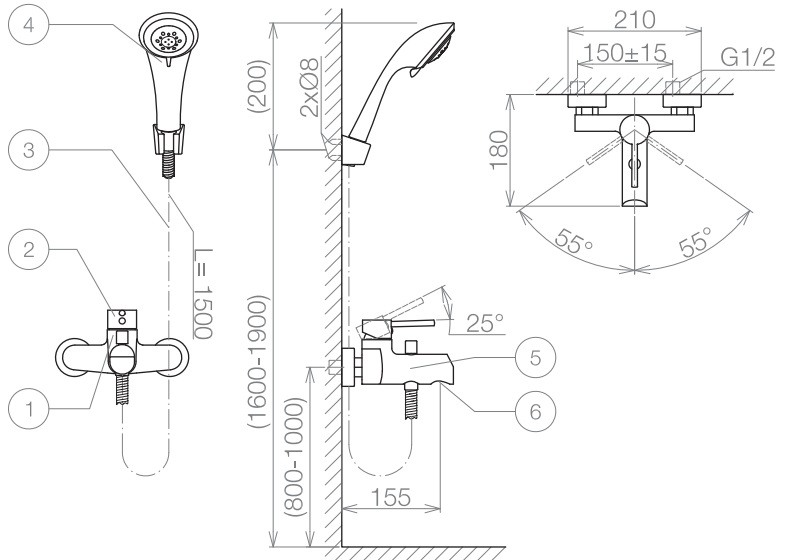 Vòi Sen Tắm Nóng Lạnh Viglacera VG541
