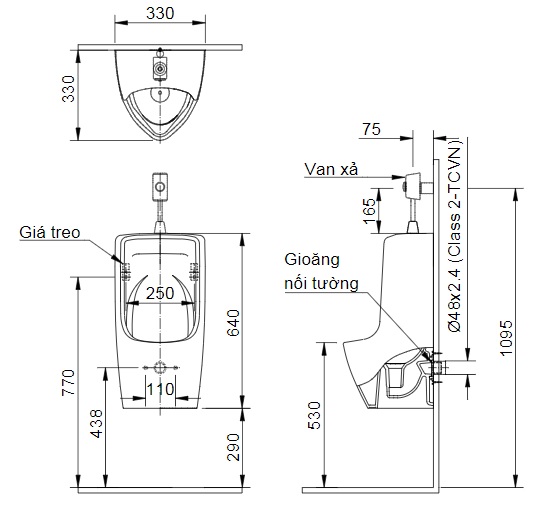 Bồn Tiểu Nam Inax U-431VAC