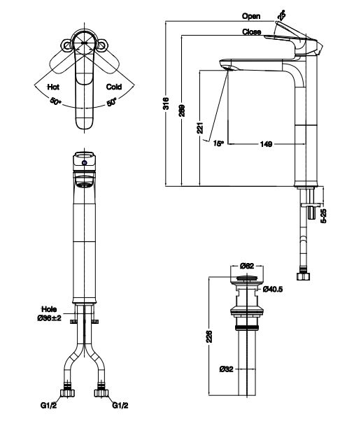Vòi Chậu Lavabo Inax LFV-1402SH