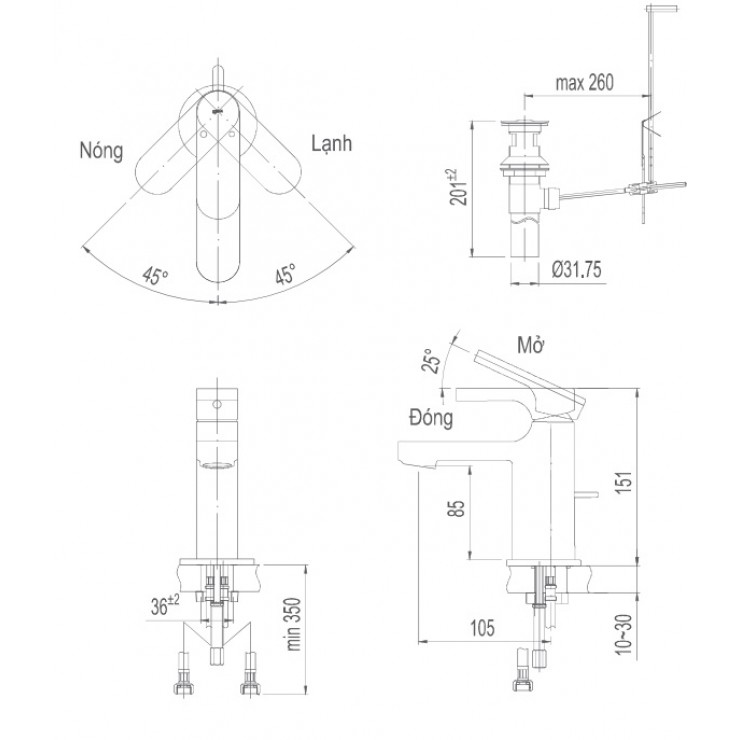 Vòi Chậu rửa mặt Inax LFV-6002S