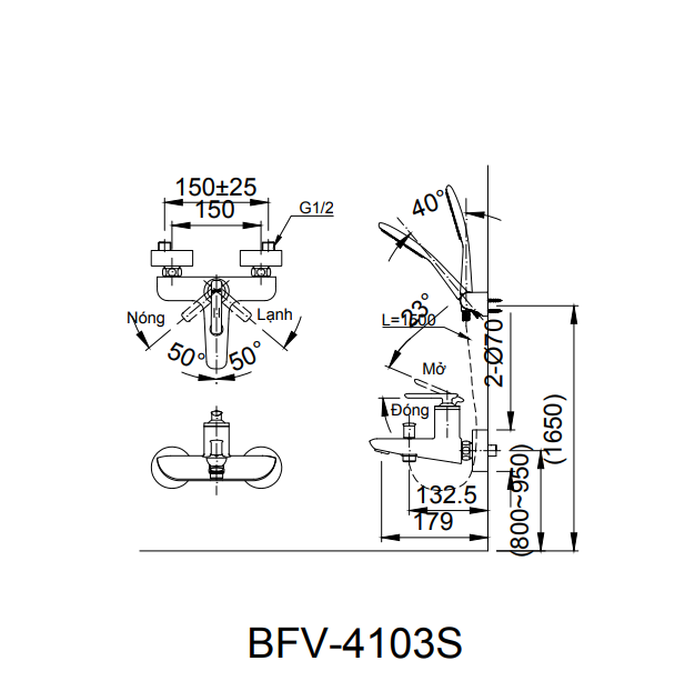 Vòi Sen Tắm Inax BFV-4103S