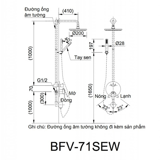 Sen Tắm Âm Tường Inax BFV-71SEW