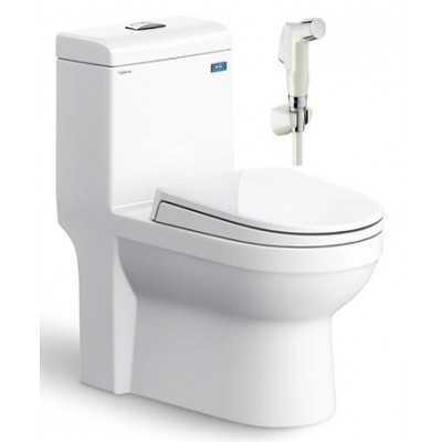 Bàn Cầu Viglacera V45M Nắp V687 Xả Xoáy + Vòi Xịt VG826