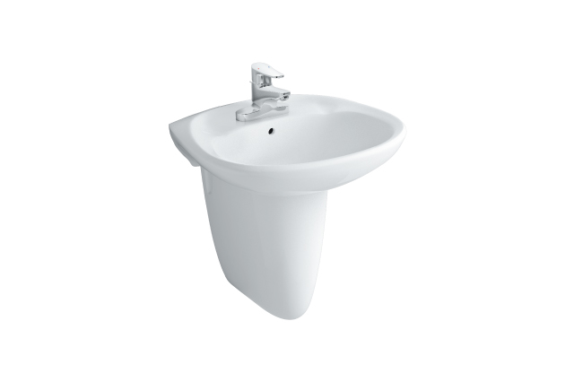 Chậu Lavabo Treo Tường Inax L-284V kèm chân chậu ngắn L-284VC