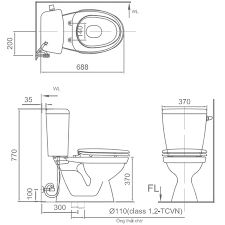 Bàn Cầu INAX C-117VAN Hai Khối Xả Gạt Nắp Êm