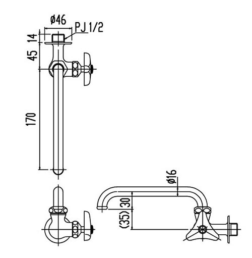 Vòi Rửa Nước Lạnh Inax LF-16-13