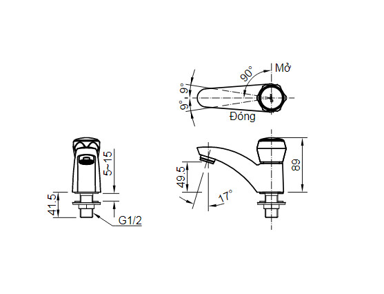 Vòi Lavabo Lạnh Inax LFV-12A