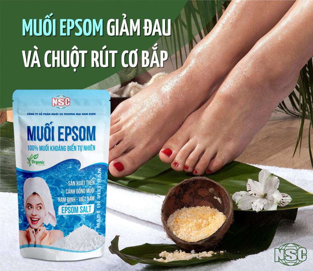 Muối epsom giảm đau và chuột rút cơ bắp