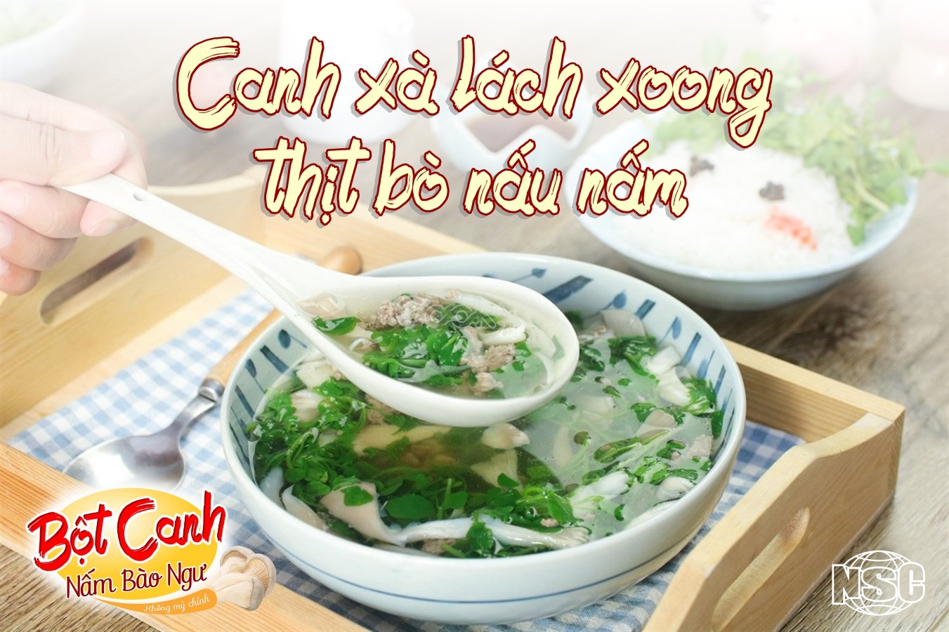 CANH XÀ LÁCH XOONG THỊT BÒ NẤU NẤM