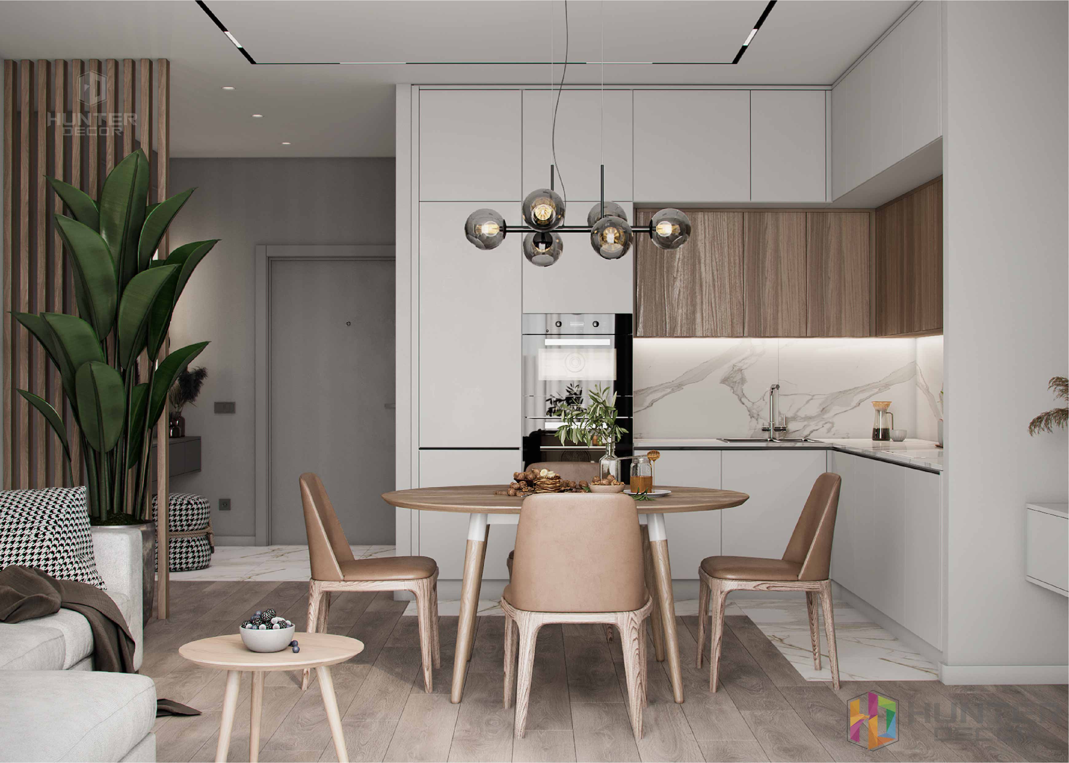 Thiết kế nội thất Safira Khang Điền 2Pn 67m2  - HUNTER DECOR