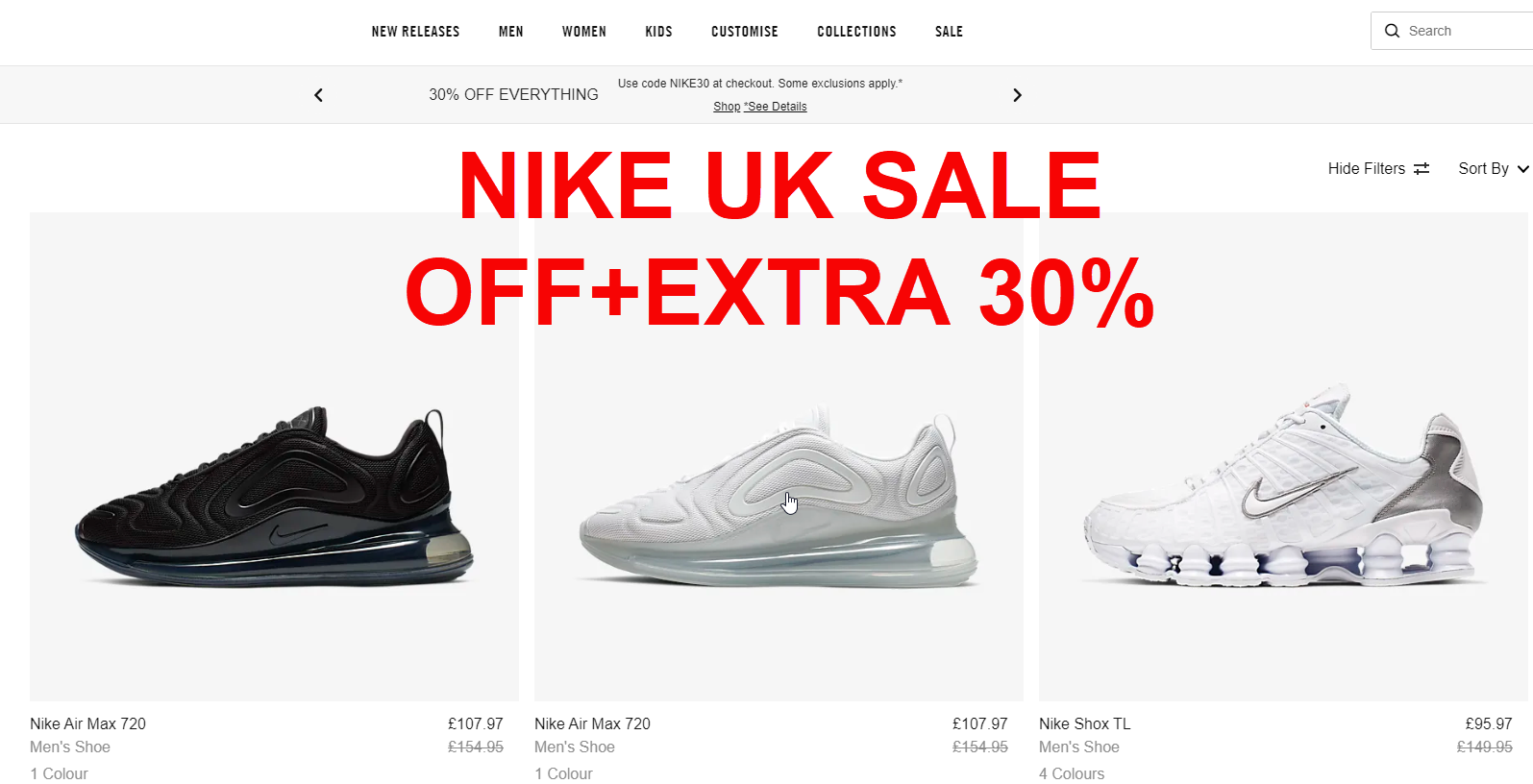 Nike UK siêu giảm giá-sale off Extra 30% up to 70%