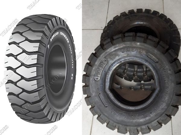 Hãng lốp xe nâng đặc 500-8 Bridgestone, Nexen và Solitech