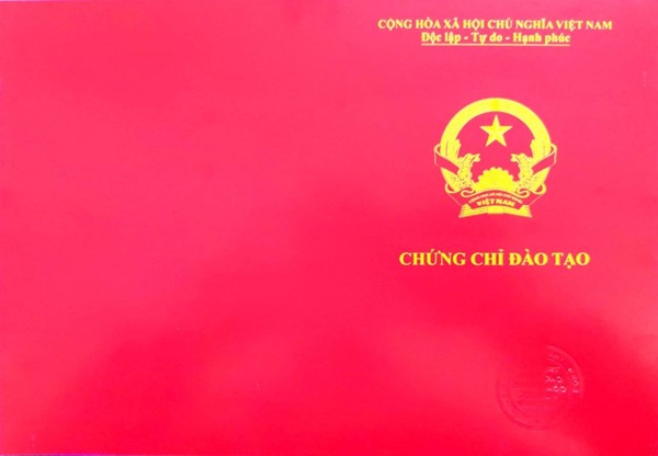Hai mặt ngoài của mẫu chứng chỉ