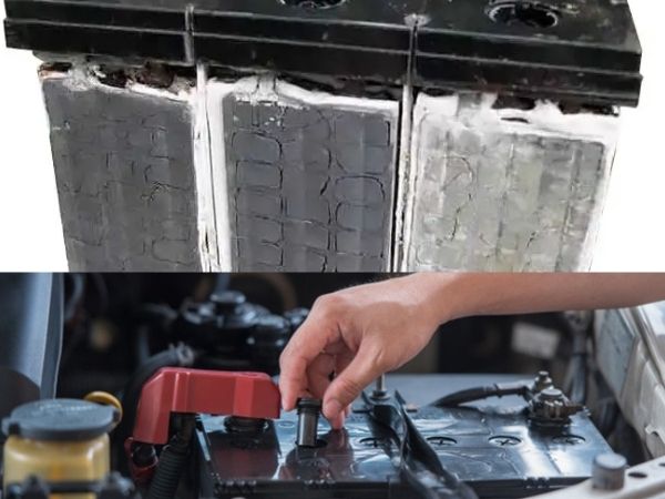 Ắc quy bị khô do sunfat hóa và cạn dung dịch điện phân