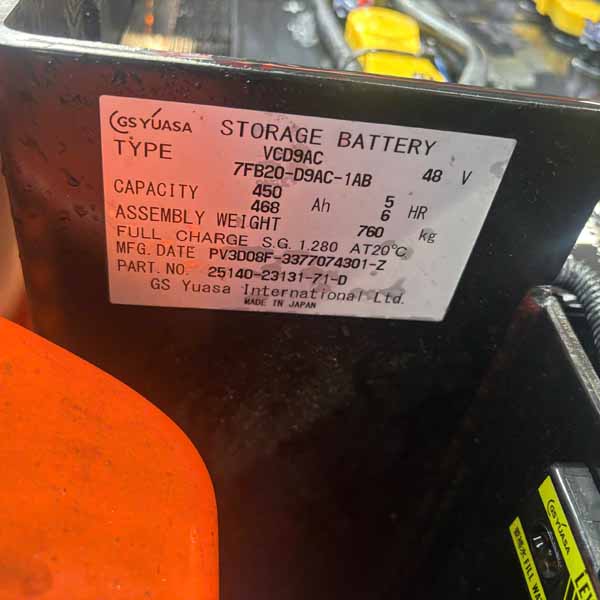 TOYOTA 2.0 TẤN ĐIỆN 7FB20-7FB25-35533 (Xe 2008. Bình 2020)