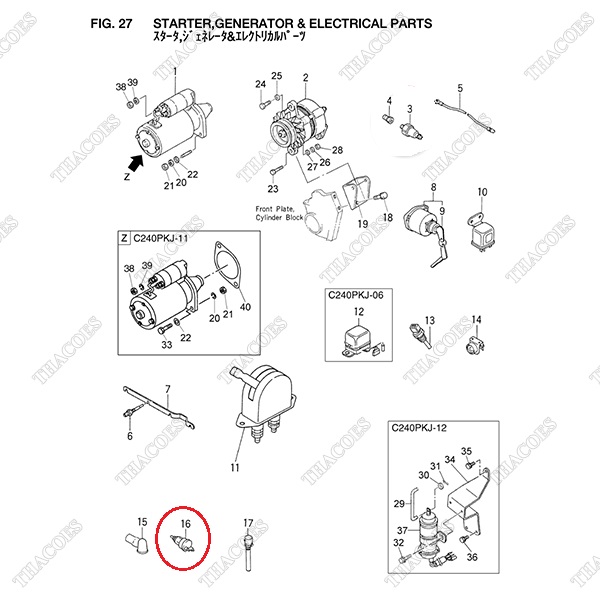 Cảm biến nhiệt độ nước Z-1-82450-018-0