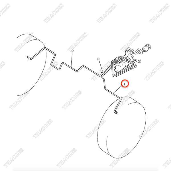(WC) Ống dầu phanh trái 3EB-38-21521