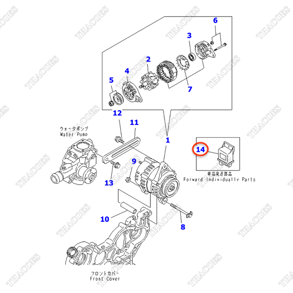 Rơ le thời gian sấy YM129930-77950; YM129901-77961; YM129901-77960; 3EB-02-31140; 3EB-02-31141 (QGS)