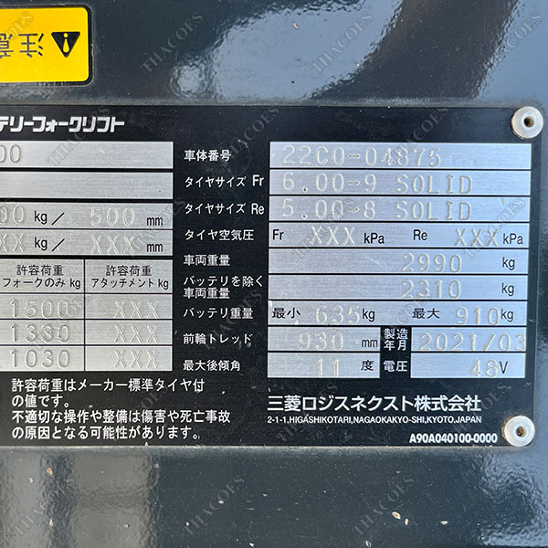 NICHIYU FB15PN-80-400-22C0-04875 (2021)