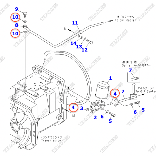 Bộ gioăng phớt 3EB-15-05060 (K5) sửa van chia dầu hộp số