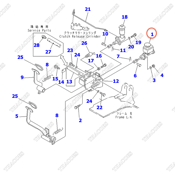 Xi lanh tổng phanh 3EB-36-31281; 3EB-36-31280 (AT, MT)