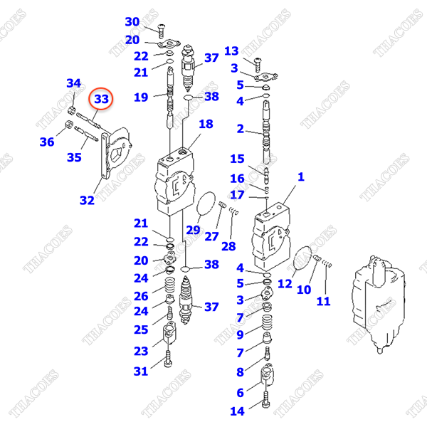 (2sv) Bulong 2 đầu ren KB21021-30103; 10E60-11250