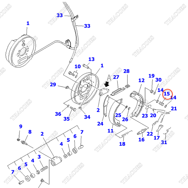 Lò xo guốc phanh 3EB-30-44420