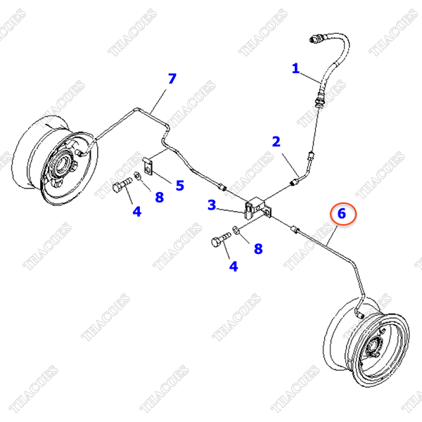 Ống dầu phanh trái 3EB-38-51160; 3EB-38-51130; 3EB-38-51630