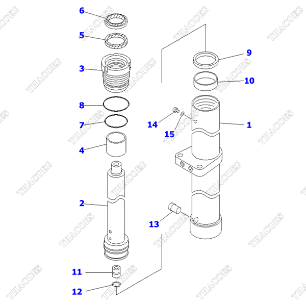 Cụm xi lanh trước 37B-TBT-6300UE; 37B-TBT-6330UE; 37B-TBT-6350UE; 37B-TBT-6400UE; 37B-TBT-6450UE (3T2L)