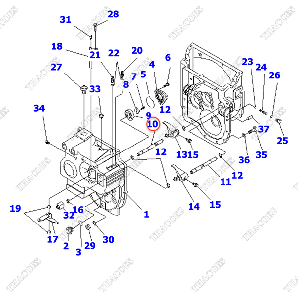 Trục số tiến lùi 3EB-14-51450 (MT)
