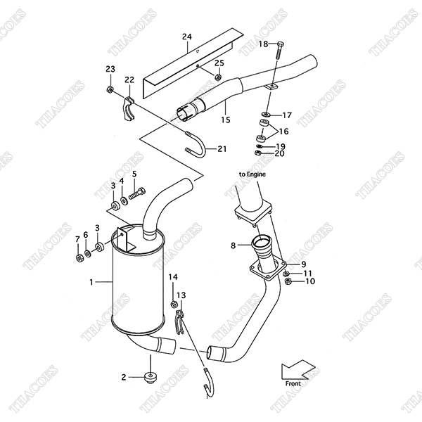 (1) Hộp tiêu âm ống xả 230C2-30101