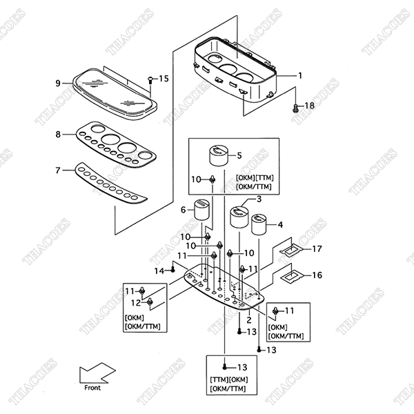 (1) Cụm đồng hồ hiển thị 230C2-40101 (inc 1-4, 6-18)