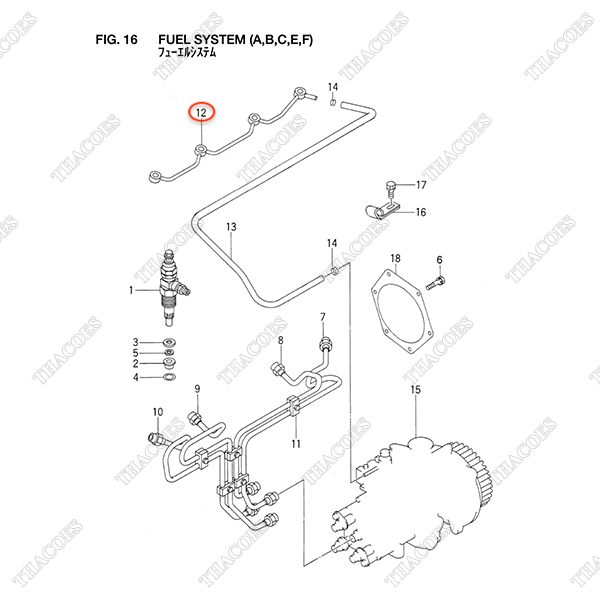 Ống dầu hồi Z-8-94250-310-0 (C240PKJ-Std/06/11/17/20)
