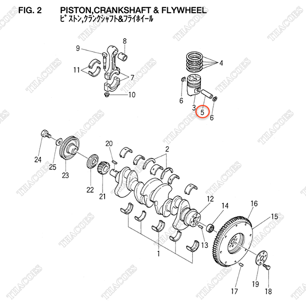 Trục ắc piston Z-5-12211-017-0 (C240PKJ Std/06/11/12/17/20)