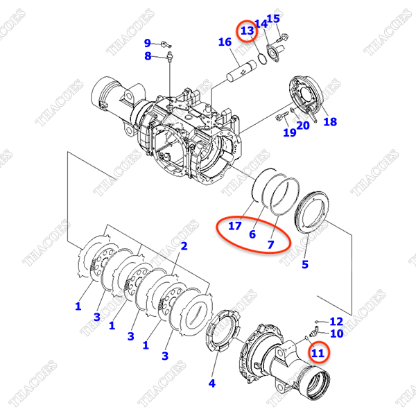 Bộ phớt 3EC-21-05100; 3EC-21-05101 (K1) (sửa cầu trước và phanh)
