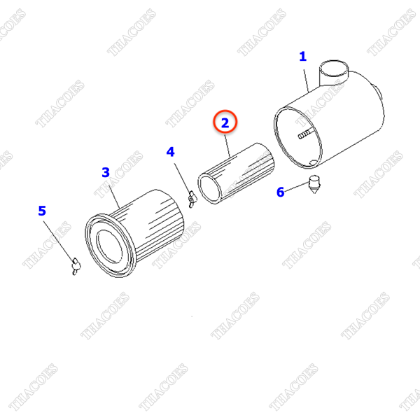 Lọc gió trong 3EE-02-22820 (hộp lọc thô lắp trên đối trọng bên ngoài động cơ)