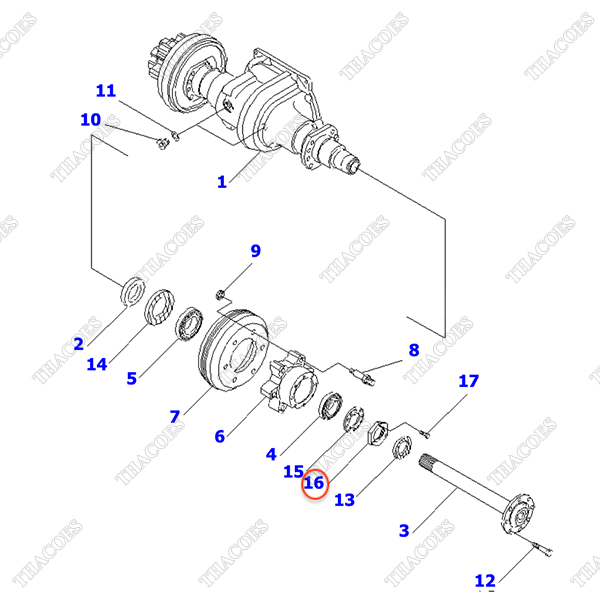 Nut 3BB-21-31240 (hãm vòng bi moay ơ)