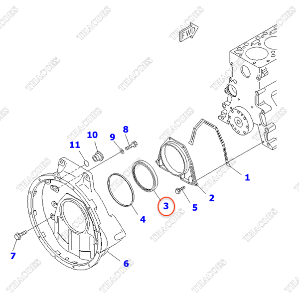 Phớt đuôi trục cơ 6735-K2-3000, 6732-21-4260, 6735-K2-3001