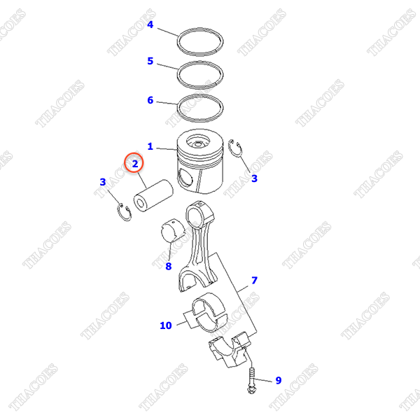 Ắc piston 6732-31-2410, 6731-31-2410