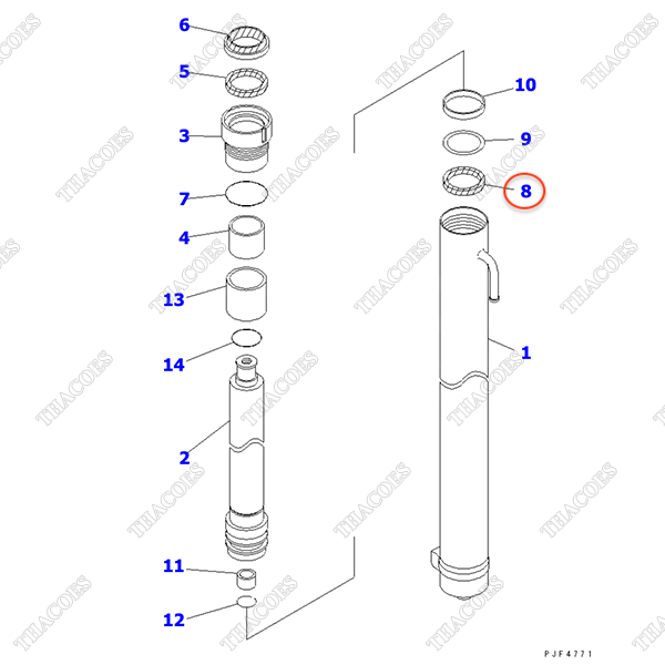 (Sau trái = phải) Phớt piston 30B-63-11250 (K24) (6.5m)