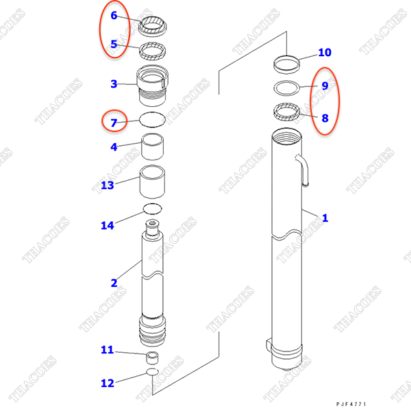 (Kit K24) Bộ phớt xi lanh 30B-63-05010